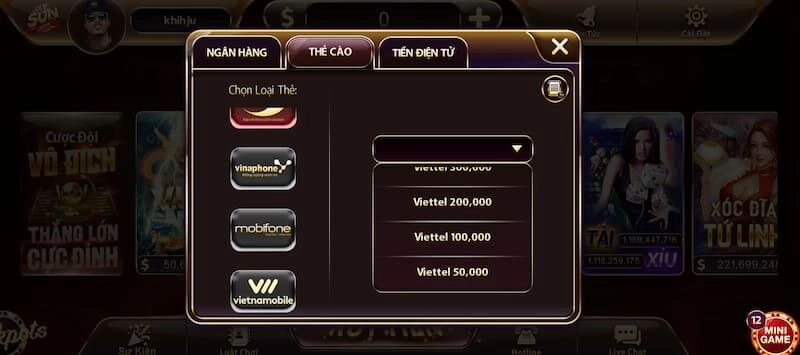 rút thưởng Sunwin là 50k