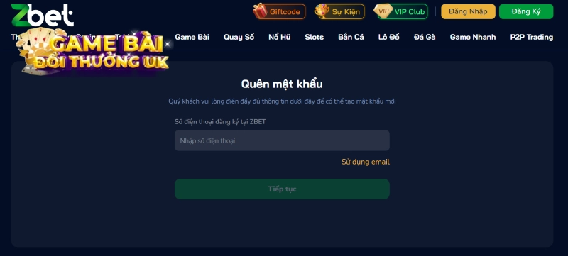 Đăng nhập Zbet