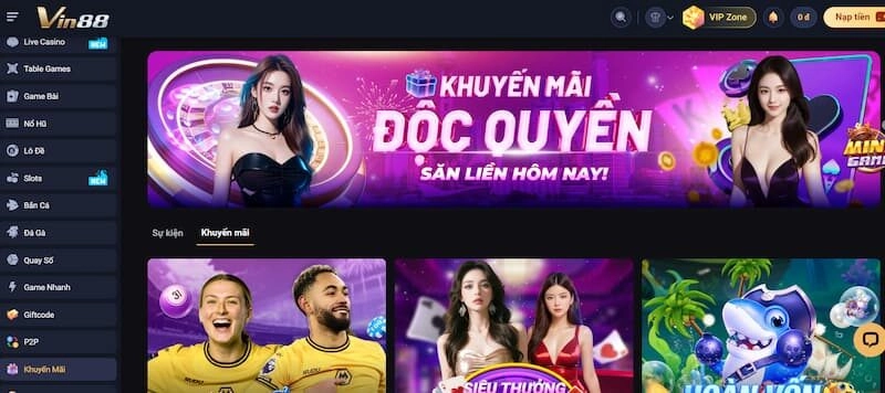 Khuyến mãi Vin88 đa dạng